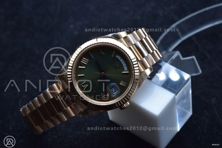 Date Edition Dial Roman Best THBF Day VR3255 President Green 228235 on 40 (Gain 1:1 RG Weight) Bracelet 0117